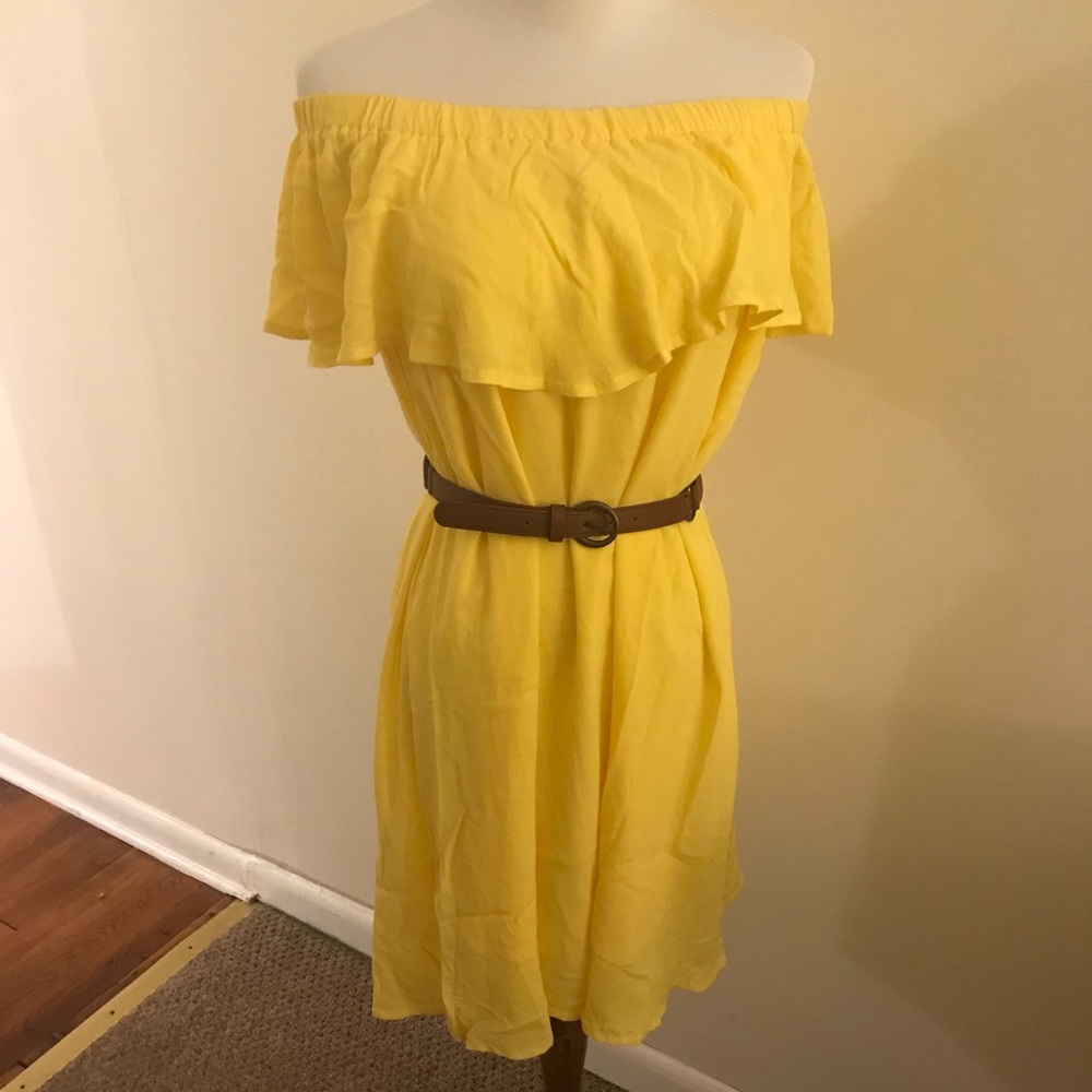 Yellow Strapless Beach Cover Up
